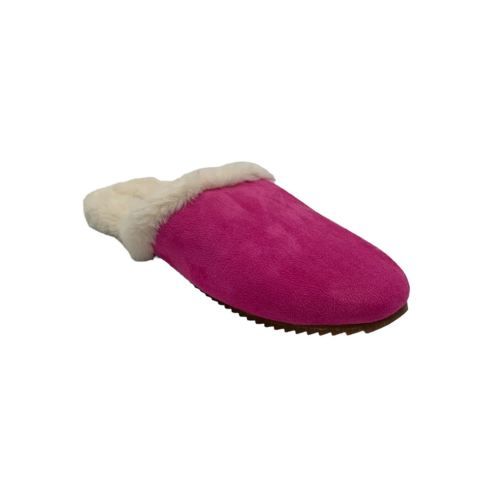 Issac Mizrahi Live! Microsuede Classic Slipper with Faux Fur Pink - Medium